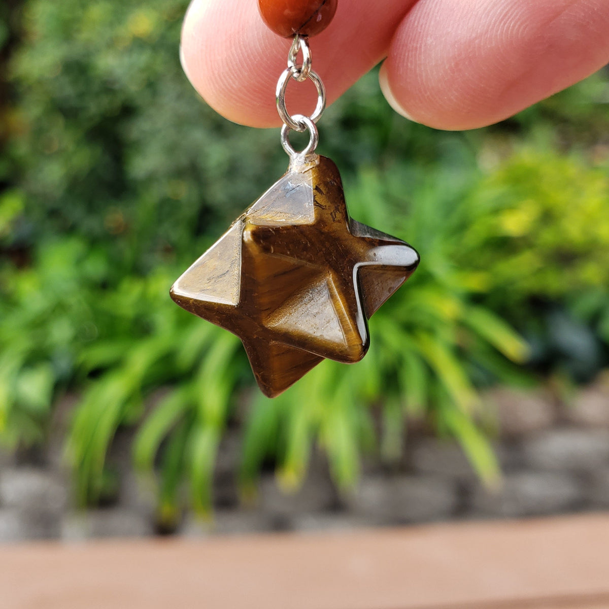 Merkaba Chakra Keychain - Unakite, Carnelian, Obsidian, Orca Agate, Tigers Eye - Crystal Key Fob Rainbow Healing Crystals