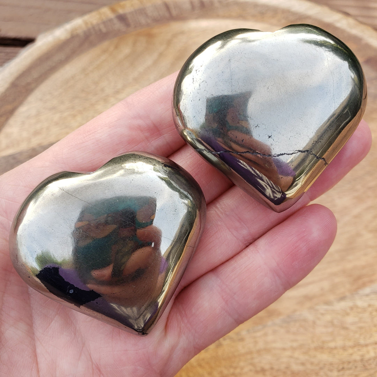 Puffy Pyrite Heart - Manifestation, Protection, Grounding, Abundance - Gold Heart Crystal Healing Gemstone