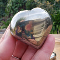 Puffy Pyrite Heart - Manifestation, Protection, Grounding, Abundance - Gold Heart Crystal Healing Gemstone