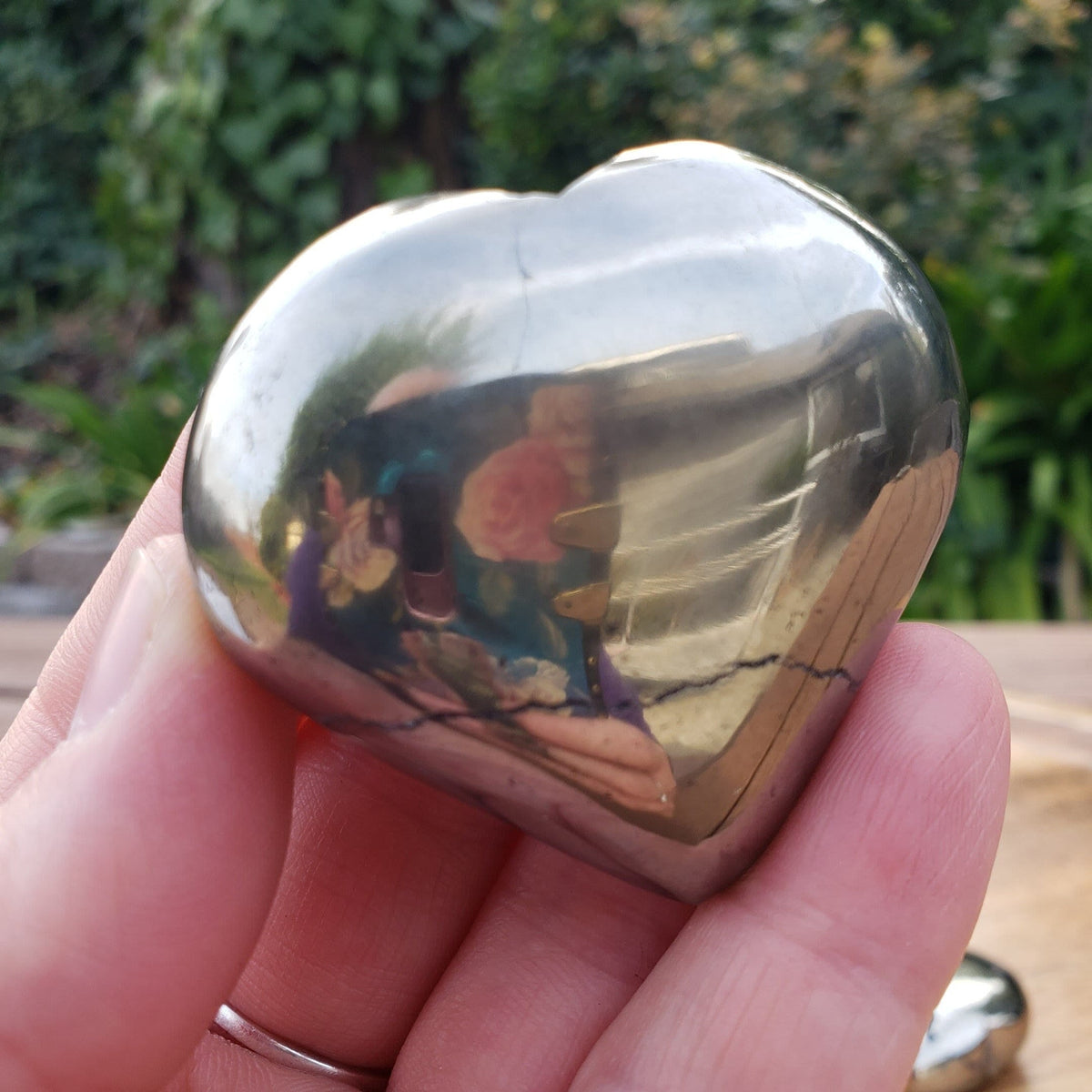 Puffy Pyrite Heart - Manifestation, Protection, Grounding, Abundance - Gold Heart Crystal Healing Gemstone
