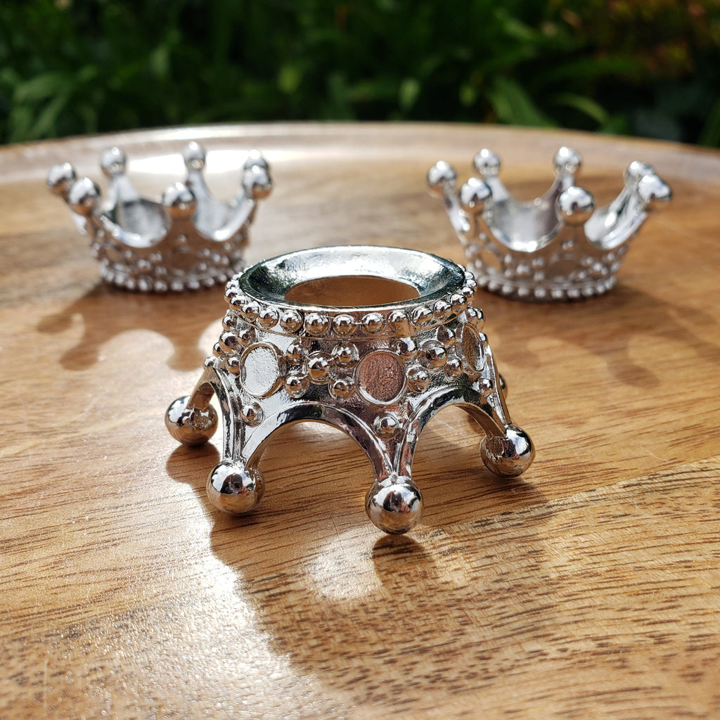 Silver Crown Sphere Stand - Will Hold Any 2" to 3" Sphere - Stand ONLY - Crystal Ball Stand Holder Display