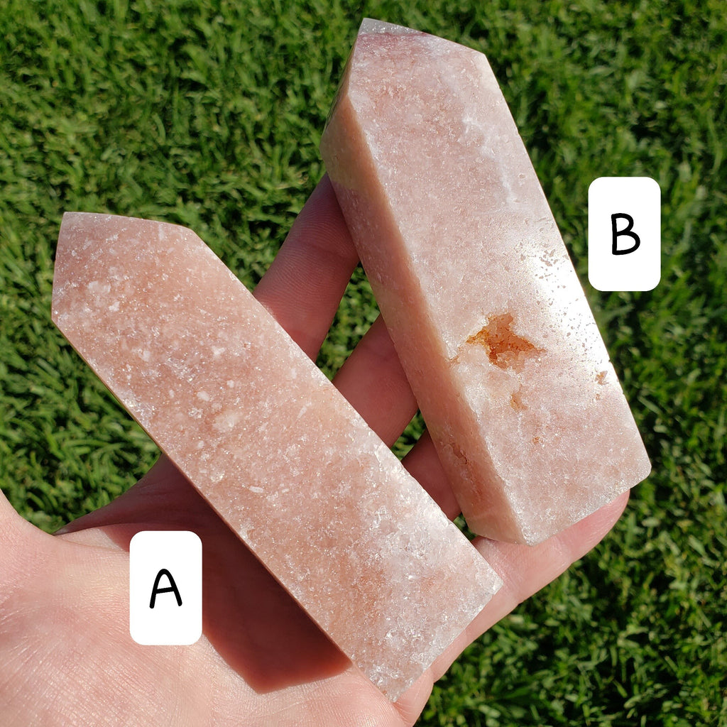 Pink Amethyst Tower - Feminine, Balancer, Healer, Womb-Warmer, Comforter - Crystal Amethyst Points Healing Gemstones