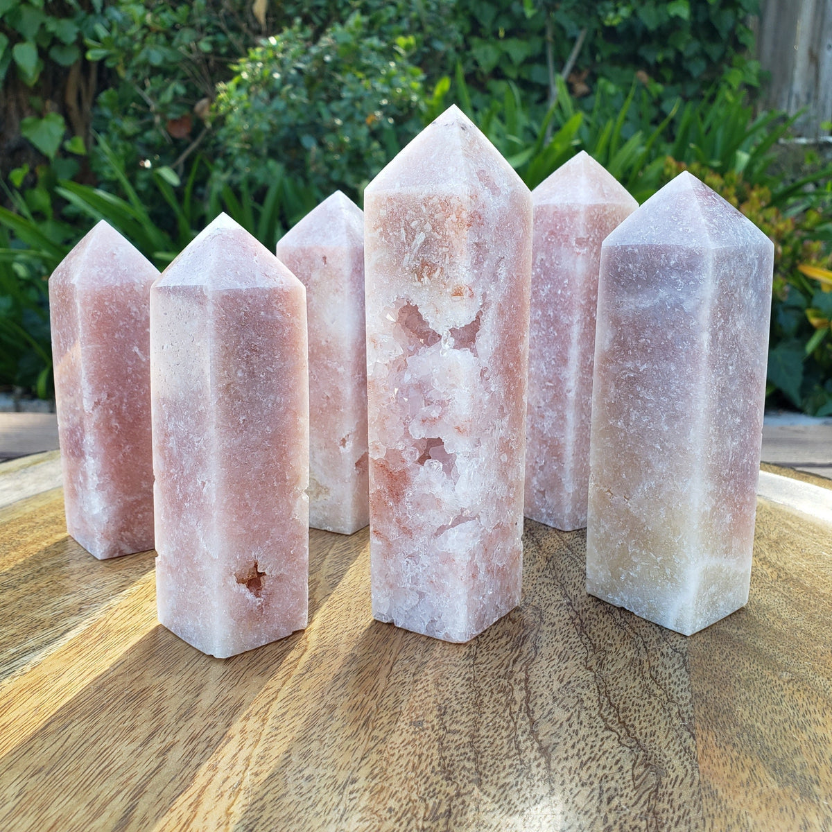 Pink Amethyst Tower - Feminine, Balancer, Healer, Womb-Warmer, Comforter - Crystal Amethyst Points Healing Gemstones