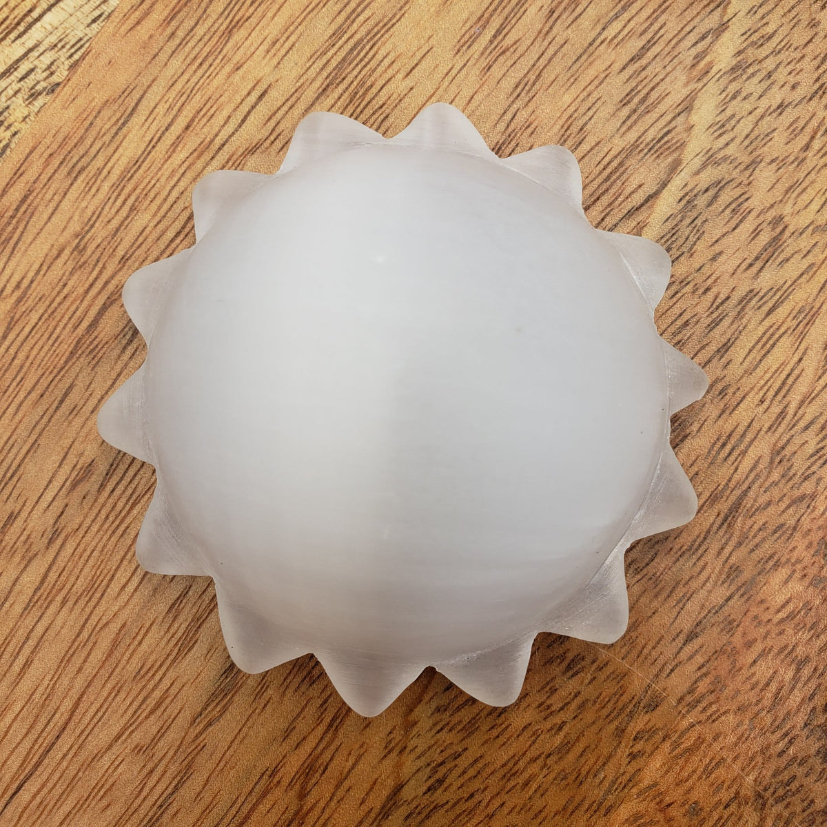 3D Selenite Sun Carving - Tranquility, Blessings, Love & Light - Satin Spar Selenite Crystal Sun Healing Gemstone