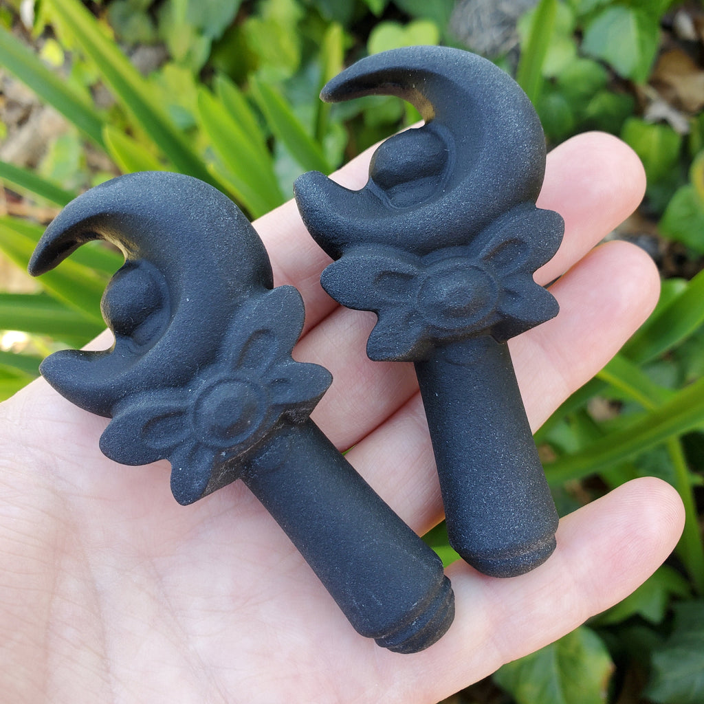 Obsidian Fairy Wand - Self Reflection, Release Negative Energies - 3.25" Obsidian Black Wand Healing Crystals Gemstones