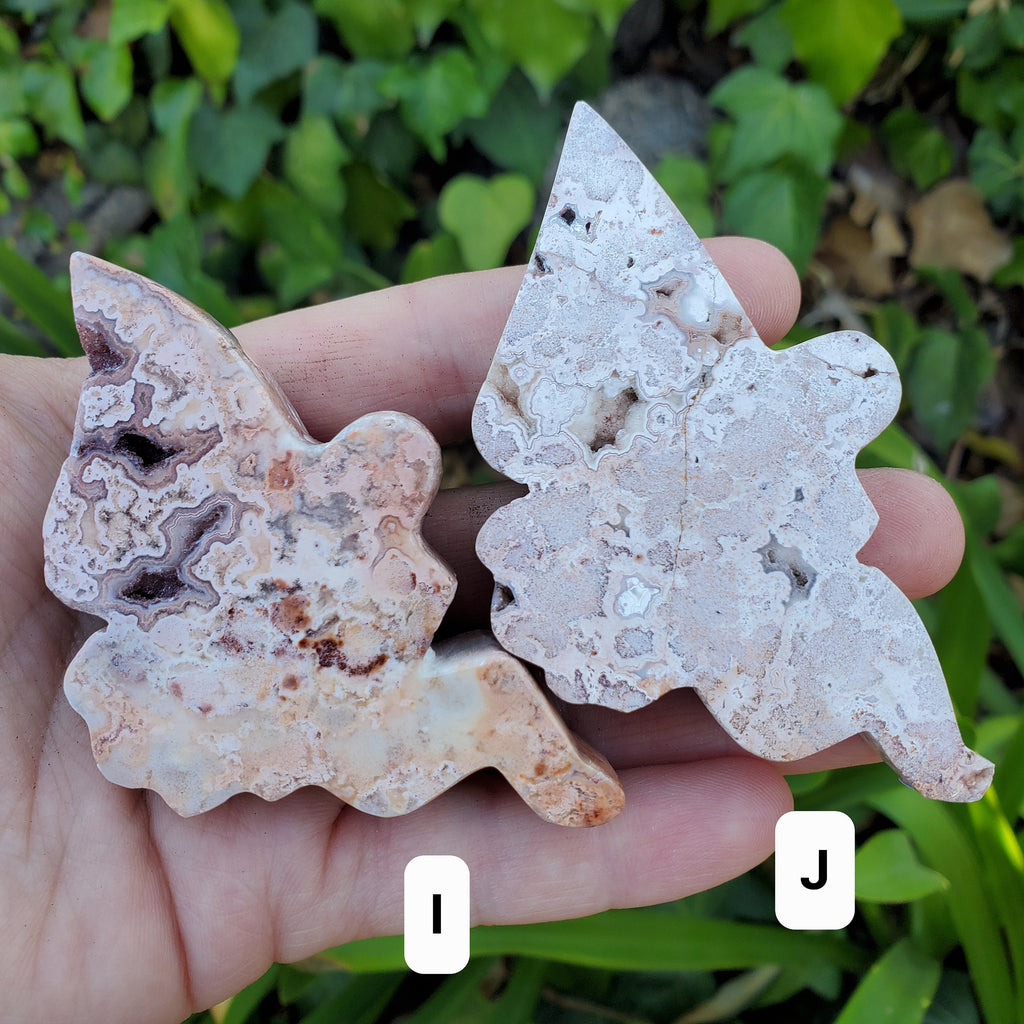 Chunky Pink Lace Agate Druzy Fairy - Balance Physical, Mental, Emotional - Pink Agate Crystal Fairy Carving Healing Gemstones