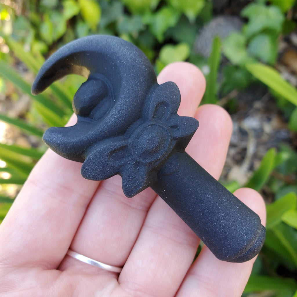 Obsidian Fairy Wand - Self Reflection, Release Negative Energies - 3.25" Obsidian Black Wand Healing Crystals Gemstones