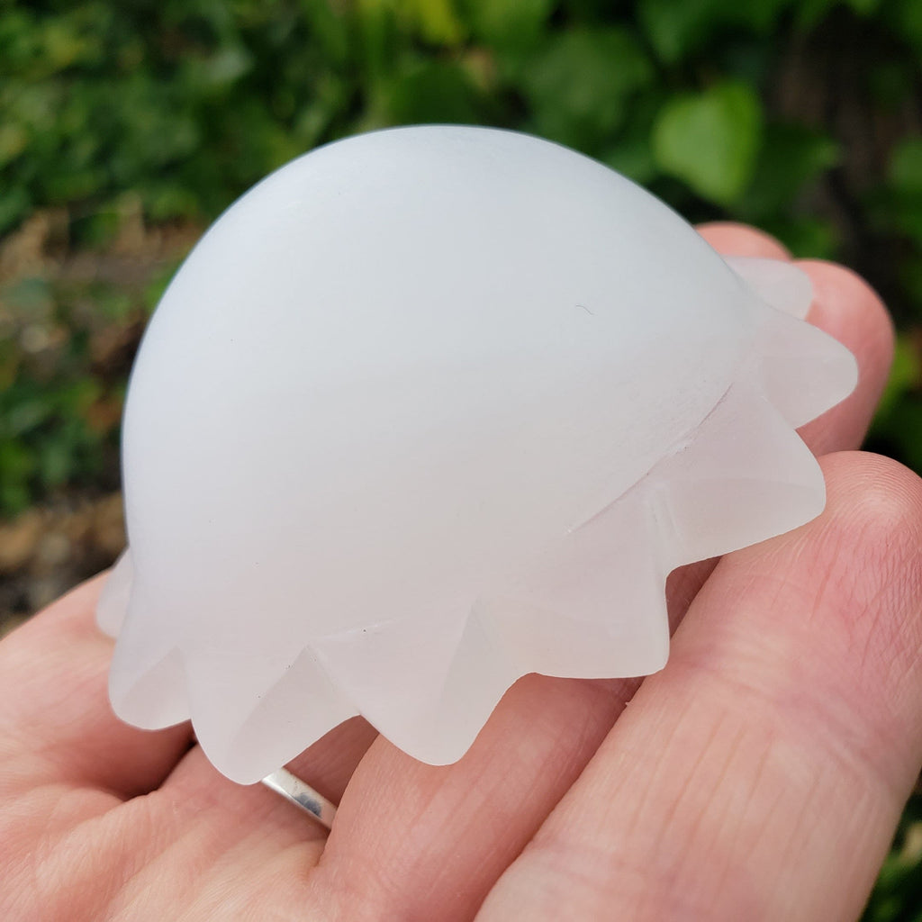3D Selenite Sun Carving - Tranquility, Blessings, Love & Light - Satin Spar Selenite Crystal Sun Healing Gemstone