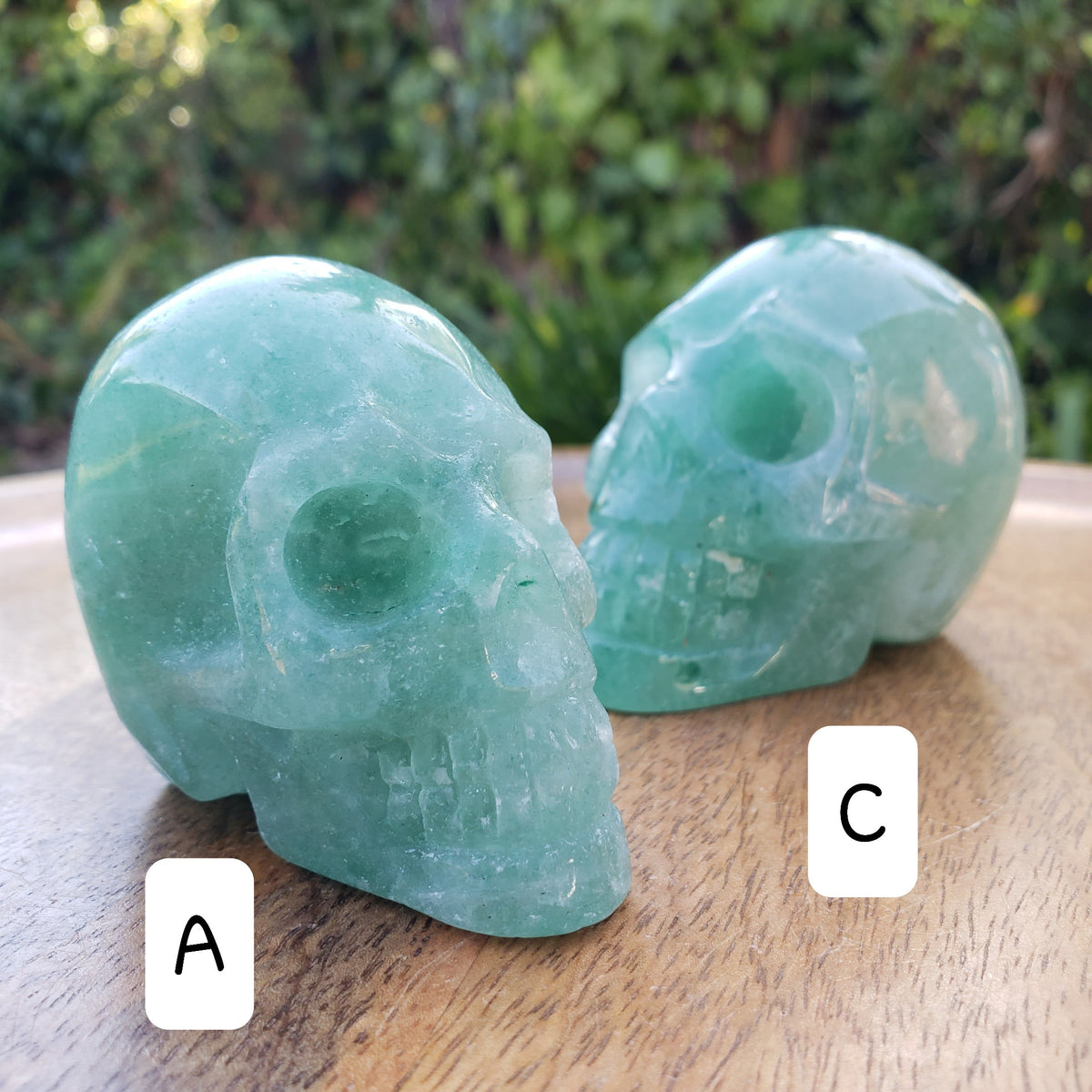 Green Aventurine Skull - Manifestation, Prosperity, Wealth - Green Strawberry Quartz Crystal Skull Healing Gemstones