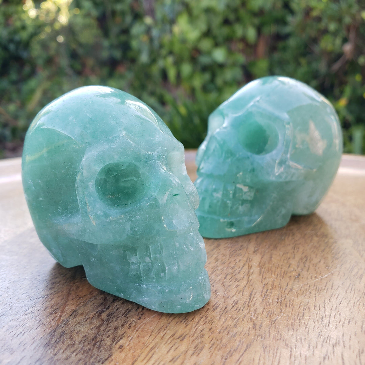 Green Aventurine Skull - Manifestation, Prosperity, Wealth - Green Strawberry Quartz Crystal Skull Healing Gemstones