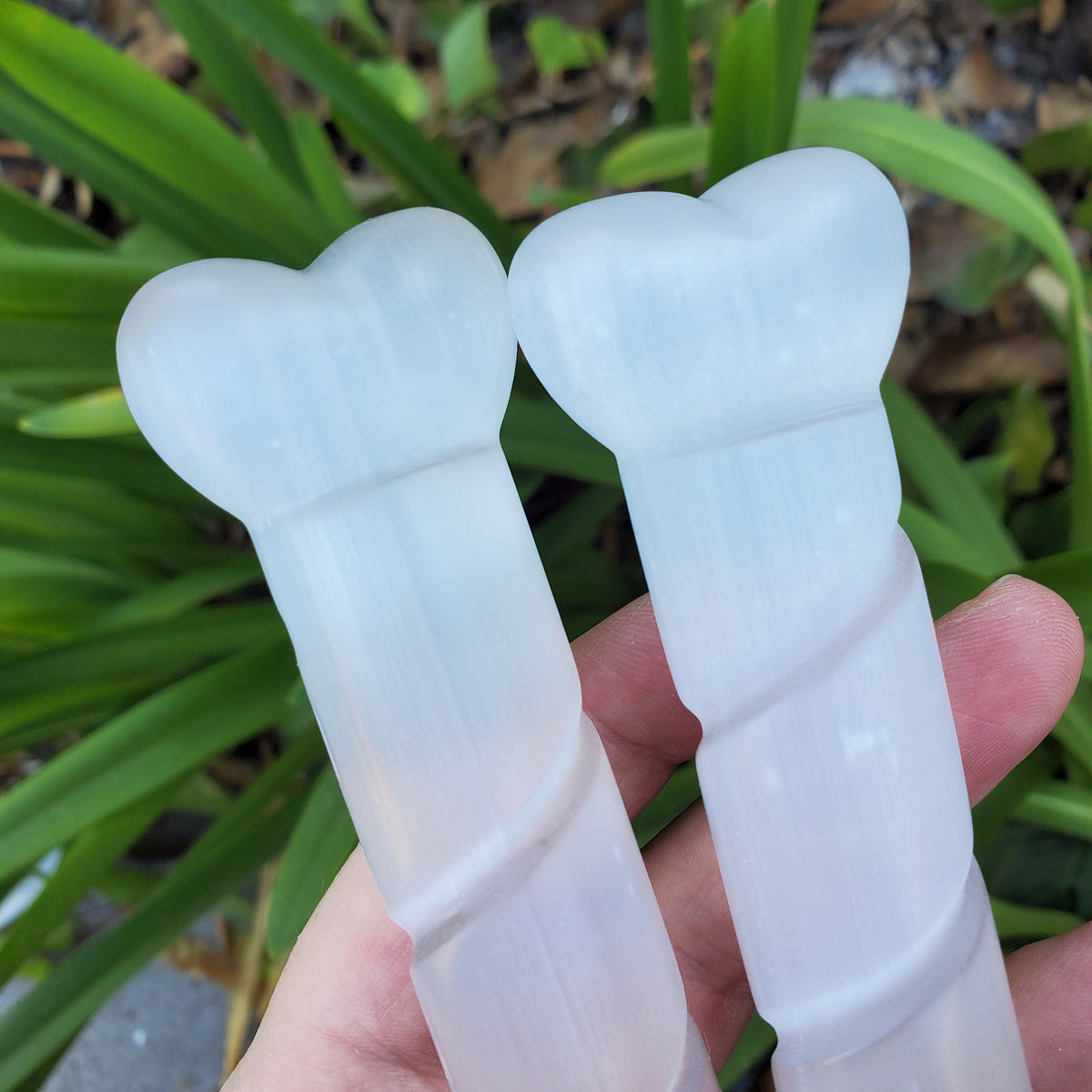 Heart Selenite Wand - Tranquility, Blessings, Love & Light - Satin Spar Selenite Magic Wand Healing Stone Crystals