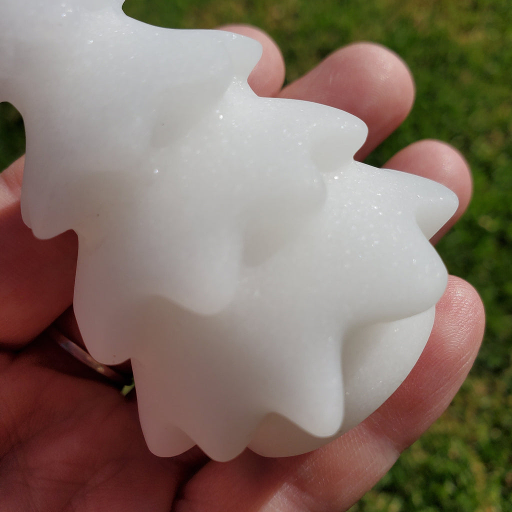 White Jade Tree - Peaceful, Calm, Love Energy - 3" White Christmas Tree Carving Healing Gemstones