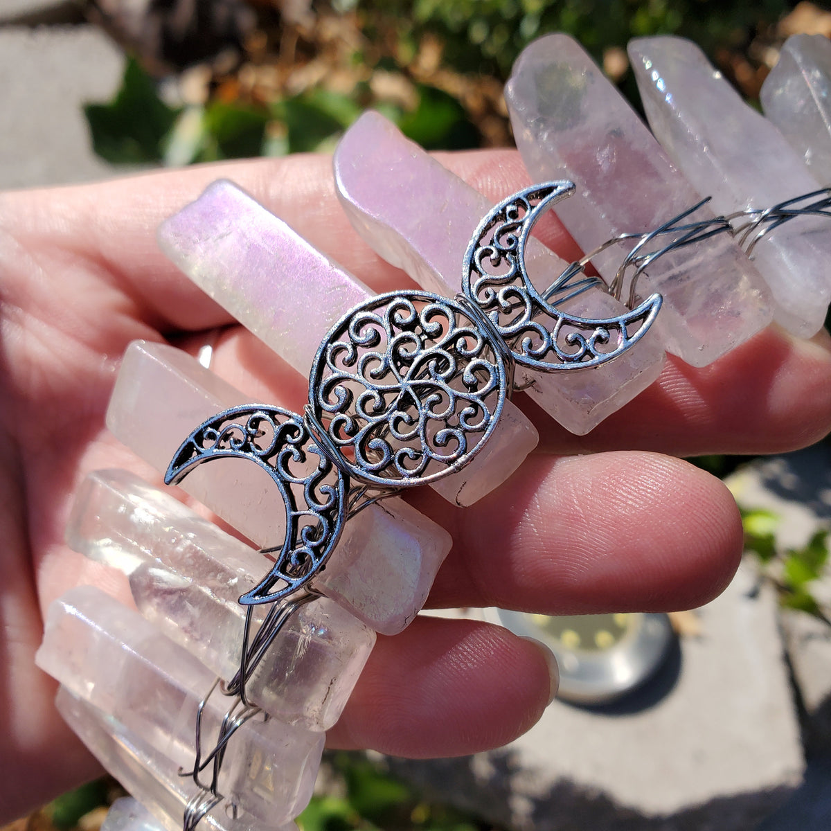 Aura Rose Quartz Crown - Unconditional Love, Compassion, Forgiveness - Pink Crystal Crown Healing Crystals Gemstones Goddess