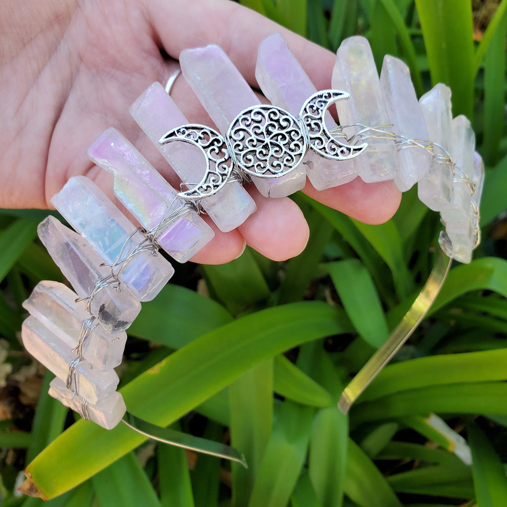 Aura Rose Quartz Crown - Unconditional Love, Compassion, Forgiveness - Pink Crystal Crown Healing Crystals Gemstones Goddess