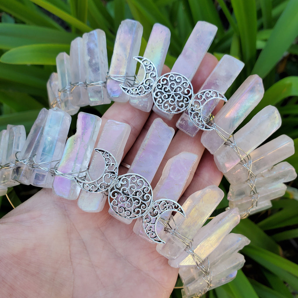 Aura Rose Quartz Crown - Unconditional Love, Compassion, Forgiveness - Pink Crystal Crown Healing Crystals Gemstones Goddess