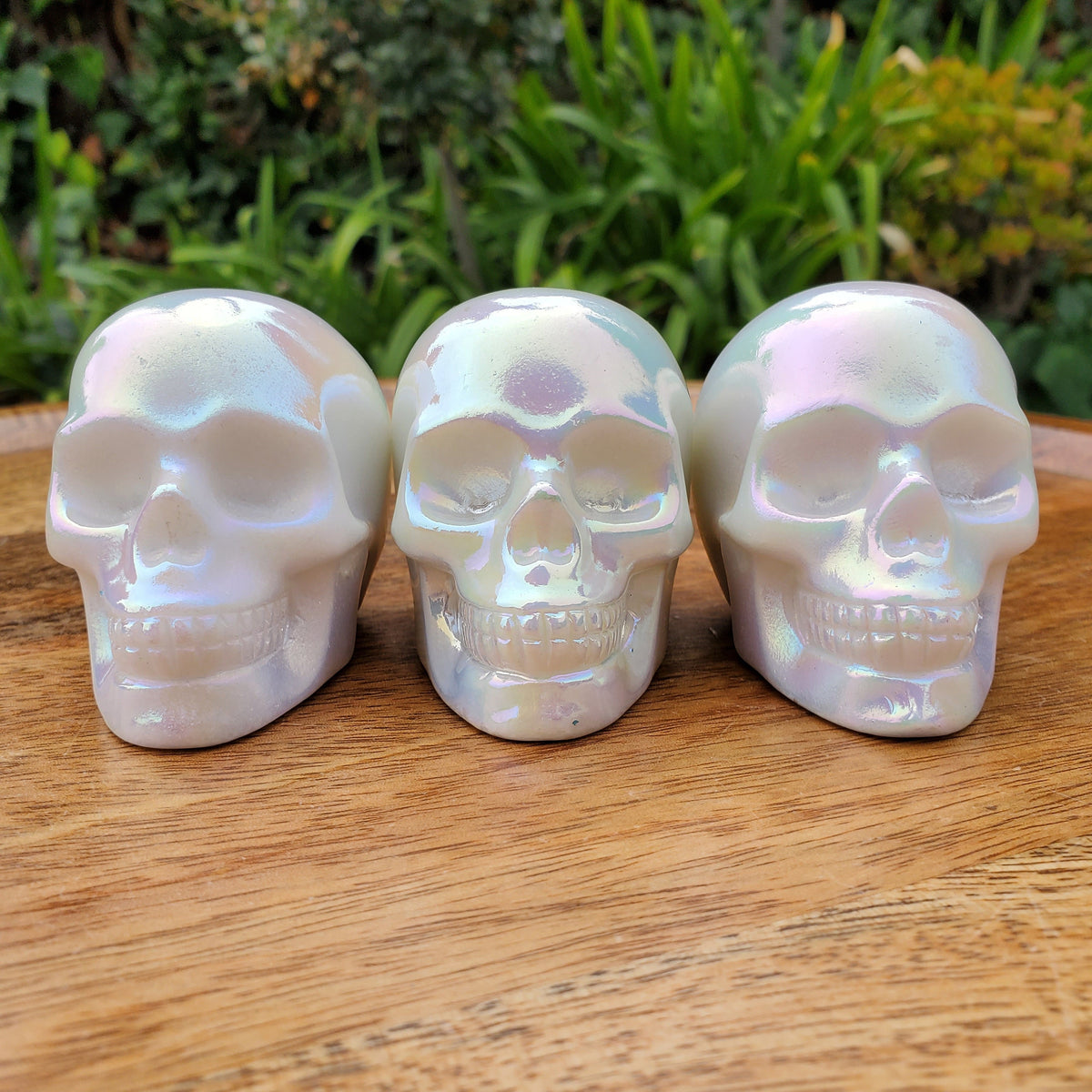 Aura White Jade Skull - Peaceful, Calm, Love Energy - 2.60" White Skull Carving Healing Gemstones