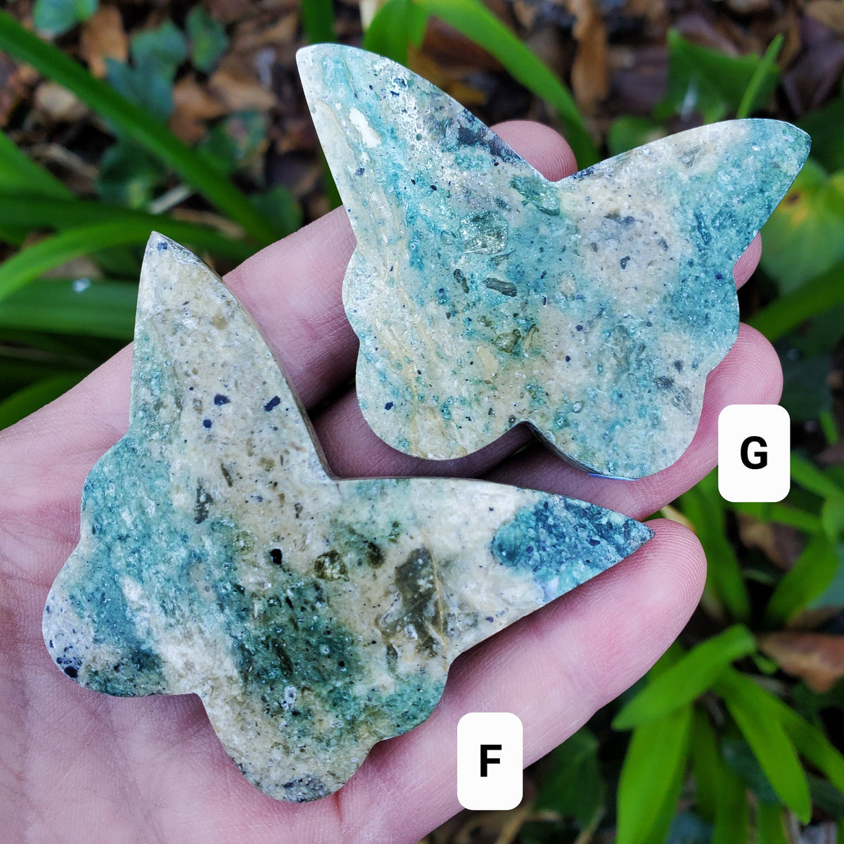 Green Jasper Butterfly - Inner Calm, Balances Energies - 2.70" Green Butterfly Carved Crystal Healing Gemstone