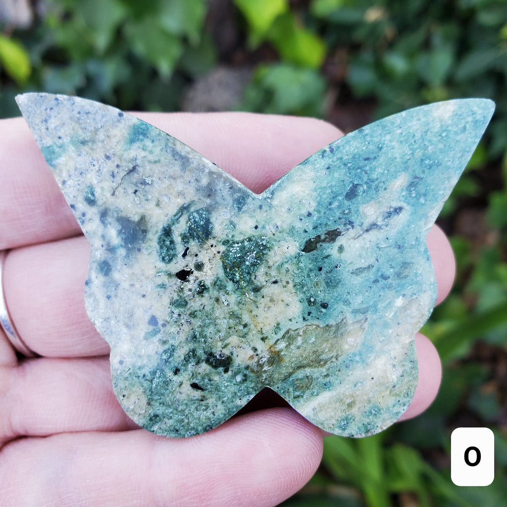 Green Jasper Butterfly - Inner Calm, Balances Energies - 2.70" Green Butterfly Carved Crystal Healing Gemstone