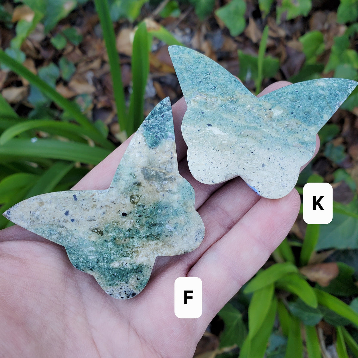 Green Jasper Butterfly - Inner Calm, Balances Energies - 2.70" Green Butterfly Carved Crystal Healing Gemstone