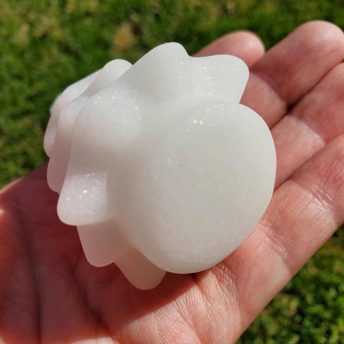 White Jade Tree - Peaceful, Calm, Love Energy - 3" White Christmas Tree Carving Healing Gemstones