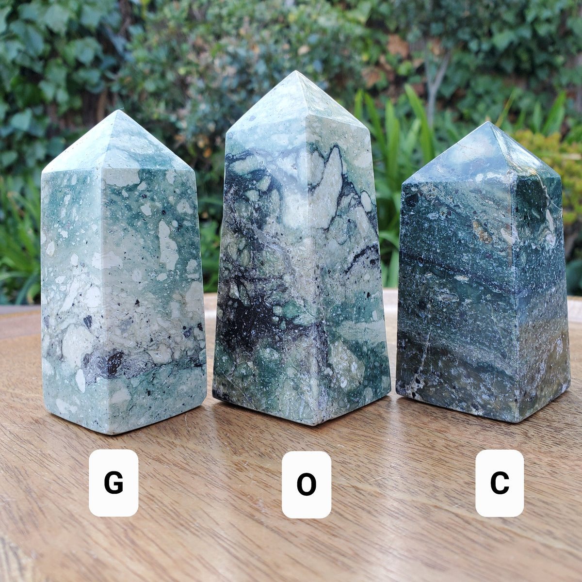 Green Jasper Chunky Towers - Inner Calm, Balances Energies, Wards Off Negativity - Green Crystal Point Crystal Healing Gemstone
