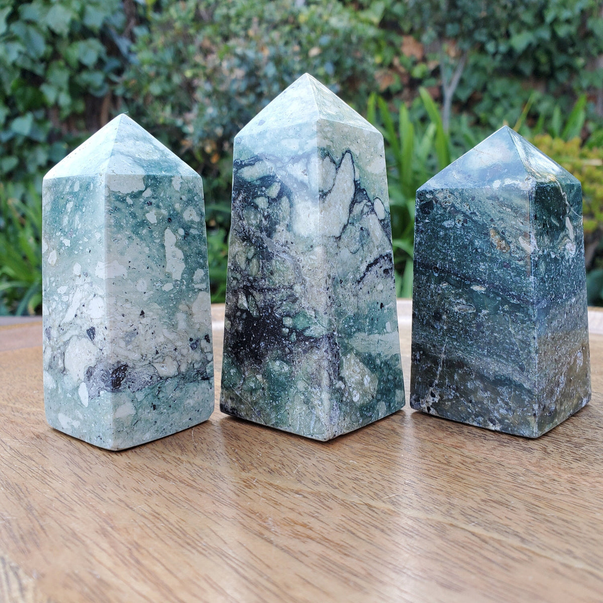 Green Jasper Chunky Towers - Inner Calm, Balances Energies, Wards Off Negativity - Green Crystal Point Crystal Healing Gemstone