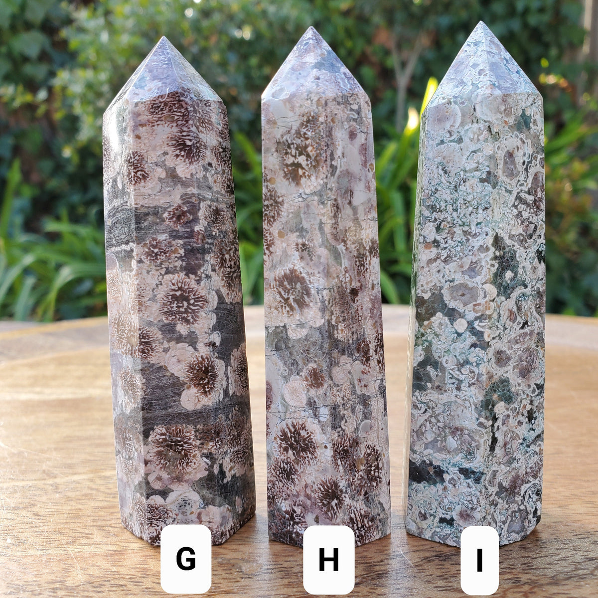 Russian Flower Agate Tower - Gentle, Nourishing, Growth - Green Flower Agate Crystal Point Generator Healing Crystals Gemstones