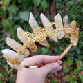 Citrine Crown with Gold Moon Phase - Abundance, Energizing, Creativity, New Beginnings - Citrine Goddess Crown Divine Healing Gemstone