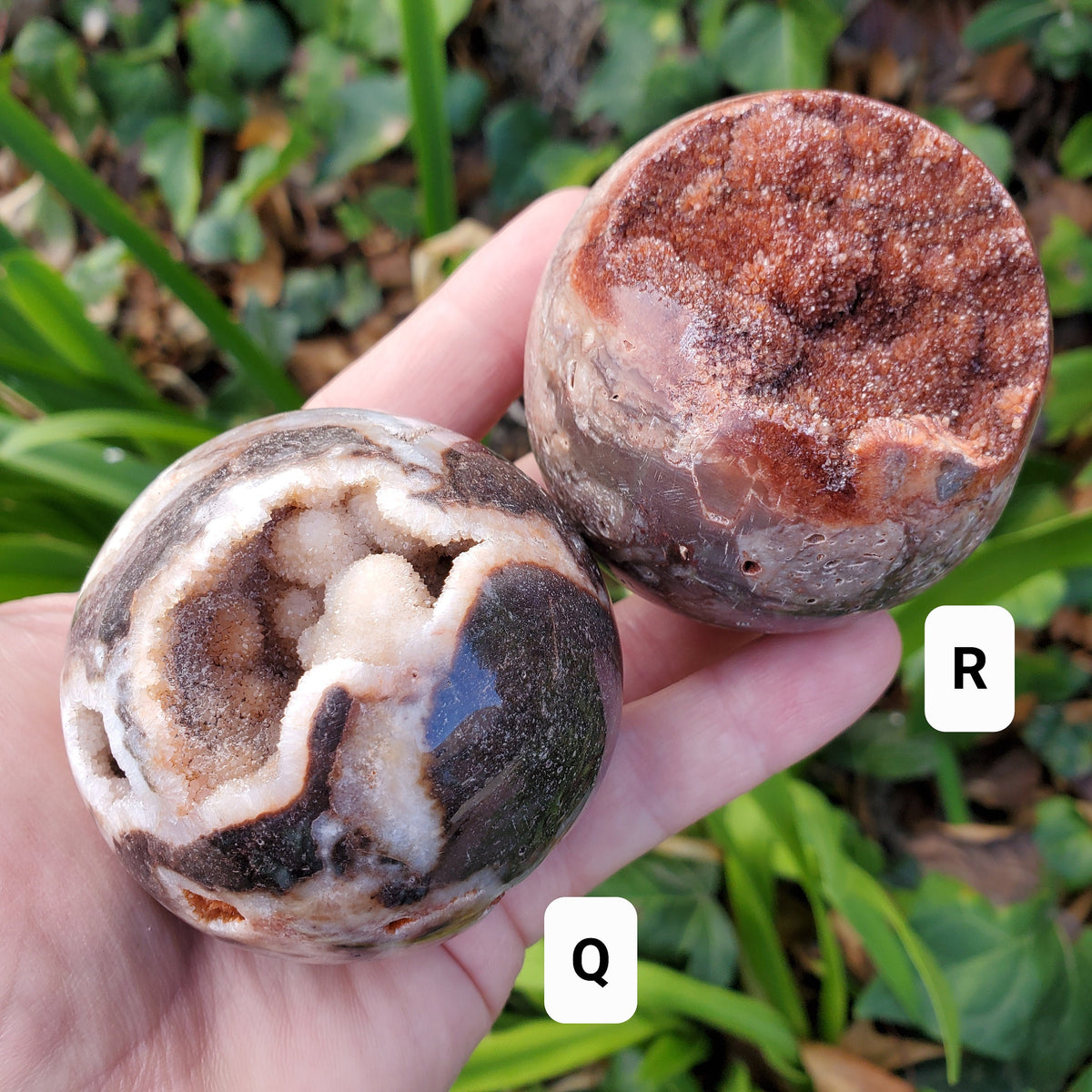 Sphalerite Druzy Sphere (Listing 1 of 2) - Protection, Grounding, Energy, Strength, Confidence - Pink Druzy Crystal Ball Healing Gemstone