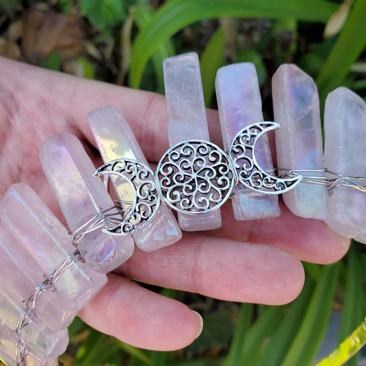 Aura Rose Quartz Crown - Unconditional Love, Compassion, Forgiveness - Pink Crystal Crown Healing Crystals Gemstones Goddess