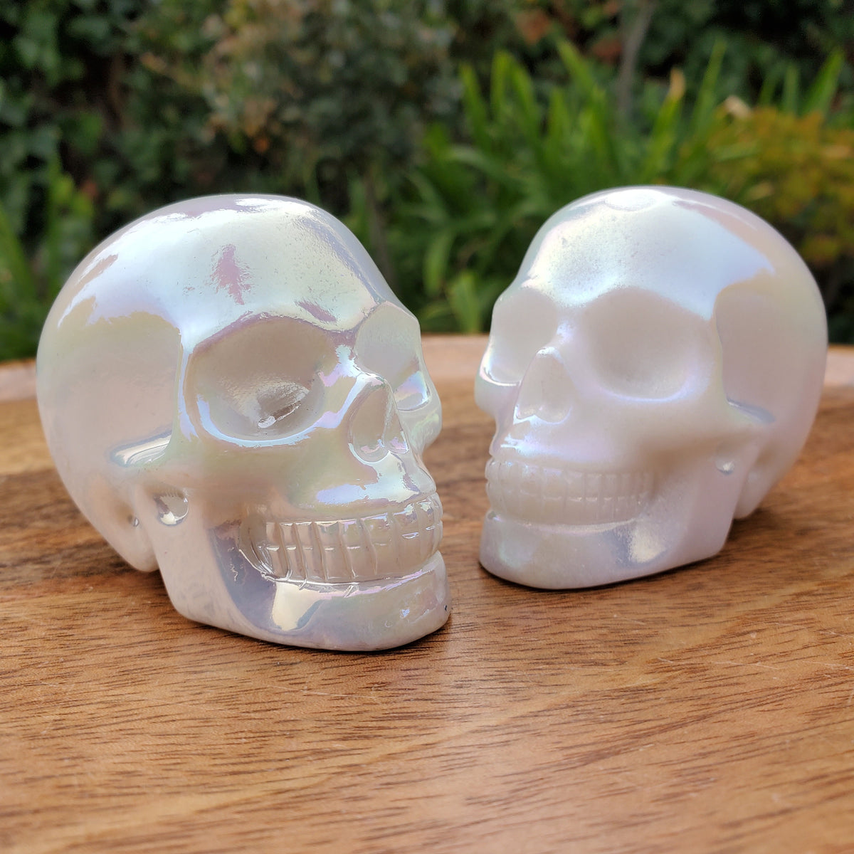 Aura White Jade Skull - Peaceful, Calm, Love Energy - 2.60" White Skull Carving Healing Gemstones