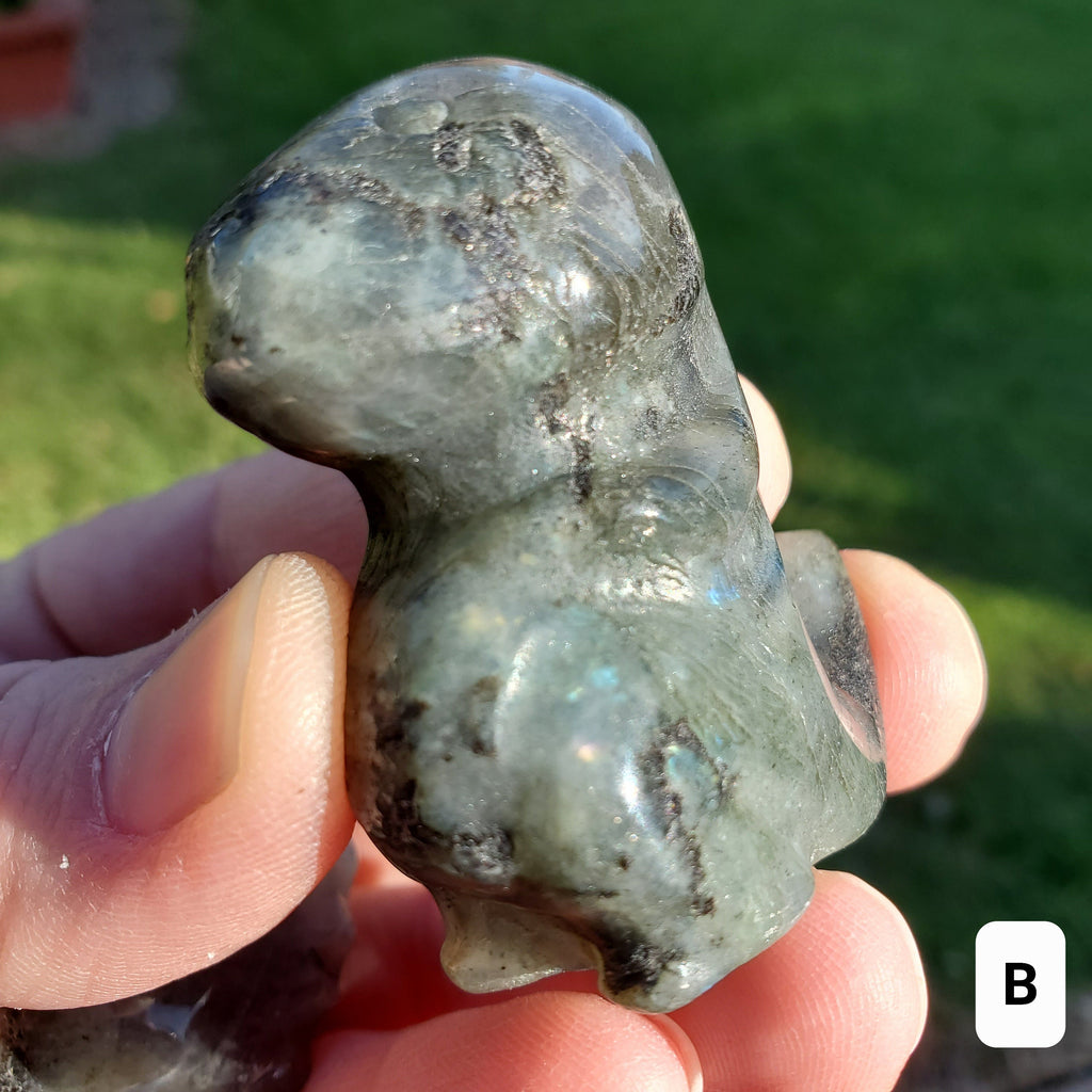 Labradorite Dinosaur - Awareness, Connection, Intuition - Crystal Dinosaur Carving Labradorite Healing Crystal Gemstone