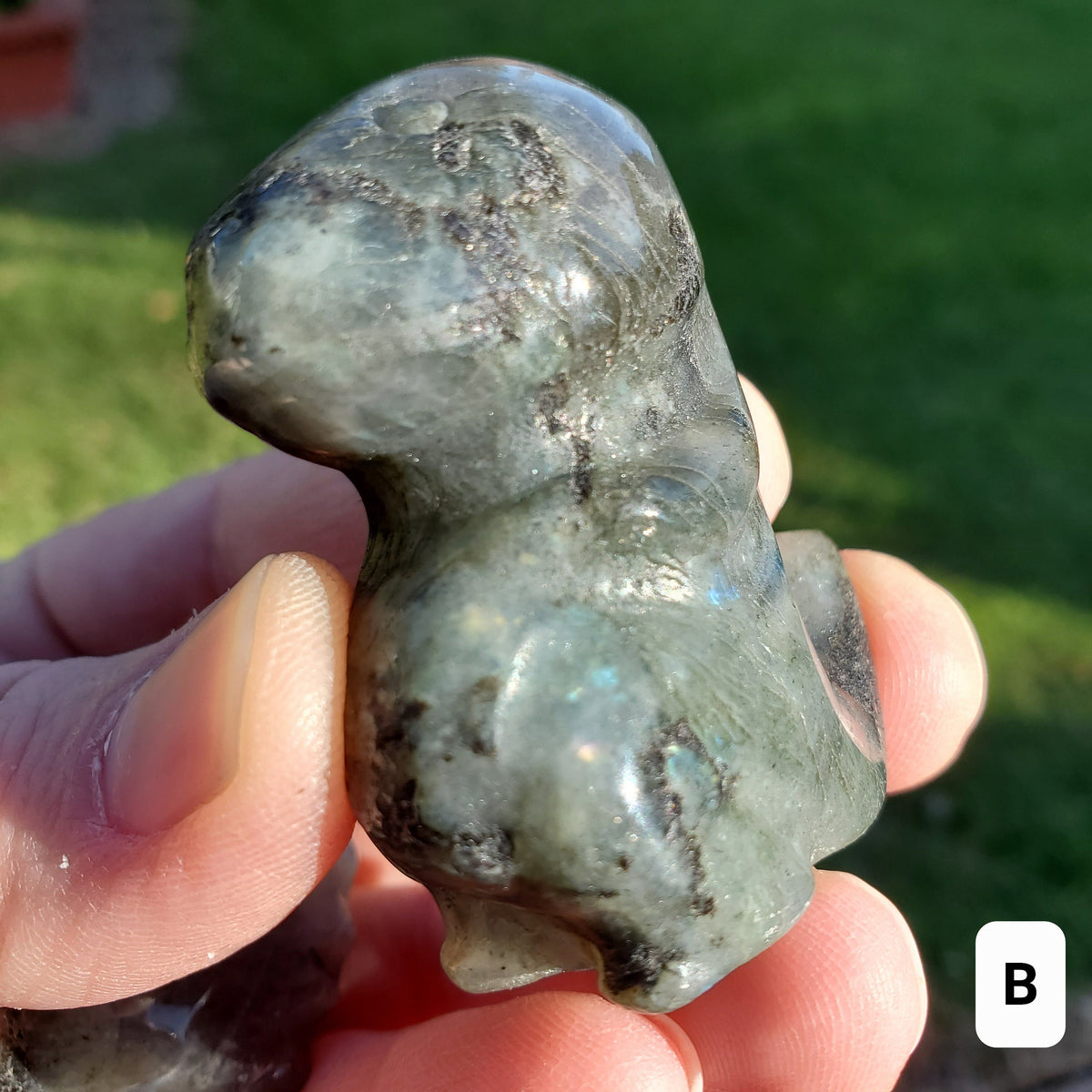 Labradorite Dinosaur - Awareness, Connection, Intuition - Crystal Dinosaur Carving Labradorite Healing Crystal Gemstone