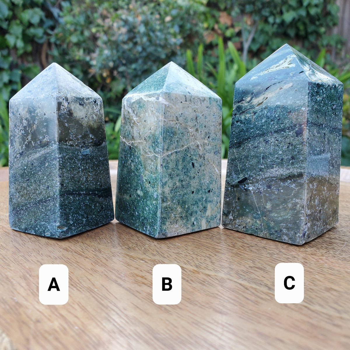 Green Jasper Chunky Towers - Inner Calm, Balances Energies, Wards Off Negativity - Green Crystal Point Crystal Healing Gemstone