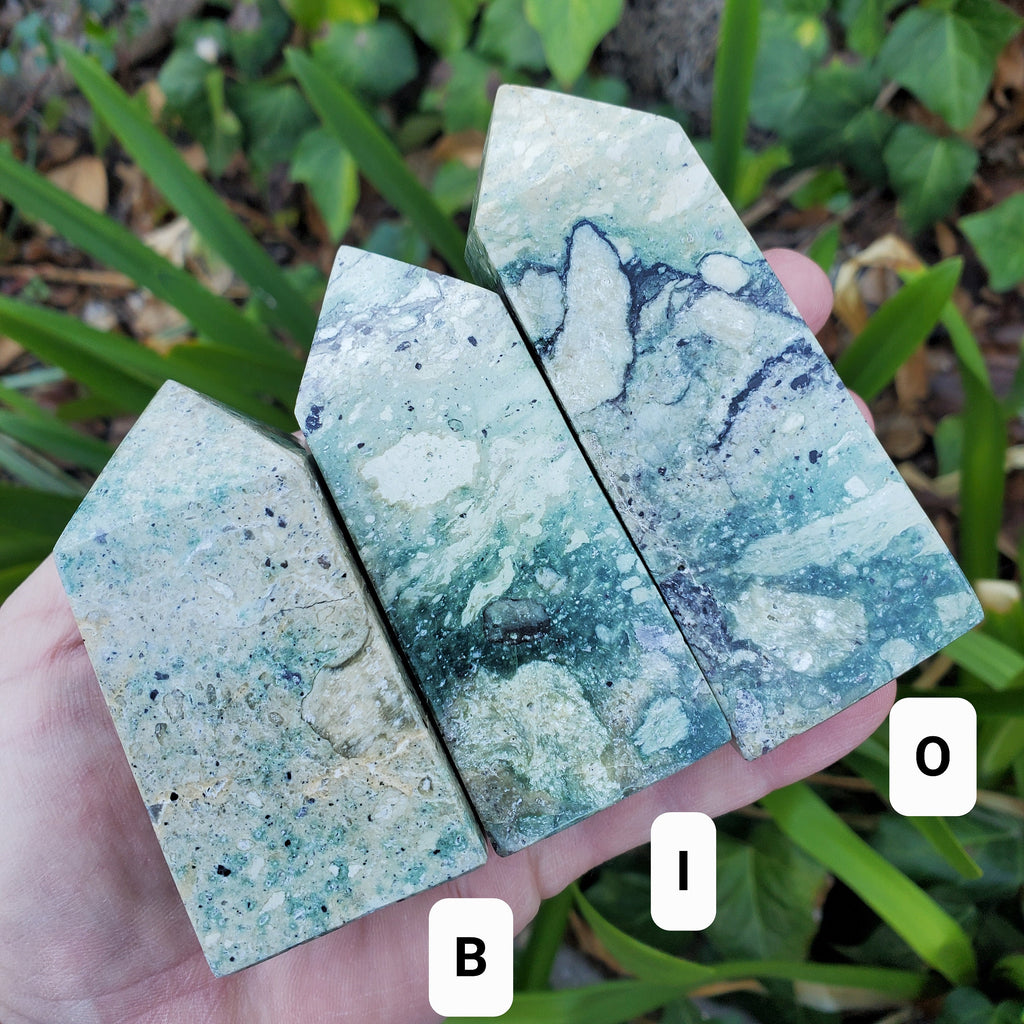 Green Jasper Chunky Towers - Inner Calm, Balances Energies, Wards Off Negativity - Green Crystal Point Crystal Healing Gemstone