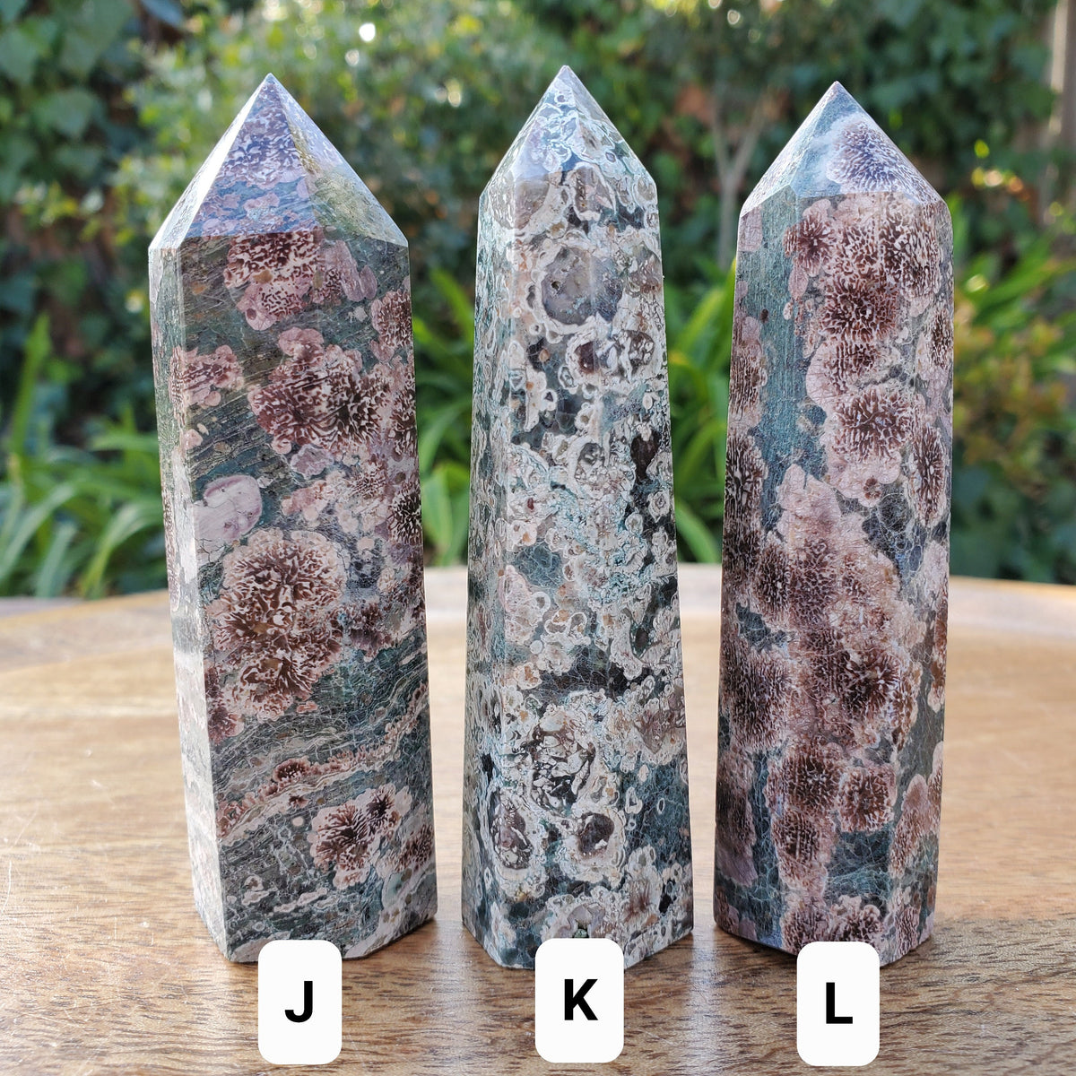 Russian Flower Agate Tower - Gentle, Nourishing, Growth - Green Flower Agate Crystal Point Generator Healing Crystals Gemstones