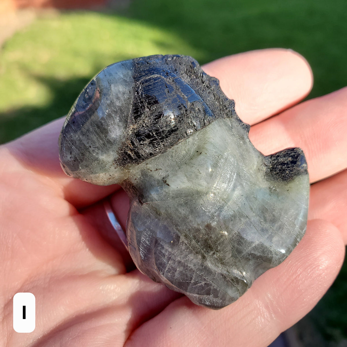 Labradorite Dinosaur - Awareness, Connection, Intuition - Crystal Dinosaur Carving Labradorite Healing Crystal Gemstone