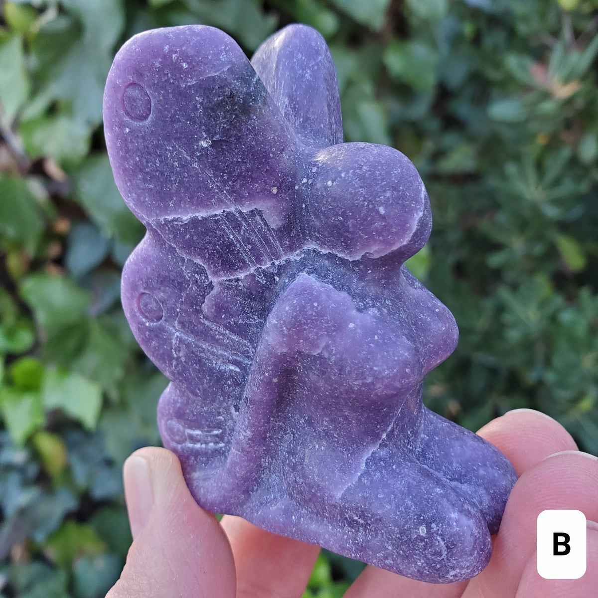 Kneeling Lepidolite Fairy - Helps You Through Change, Anti-Anxiety, Calming, Relaxing - Purple Fairy Carving Healing Stone