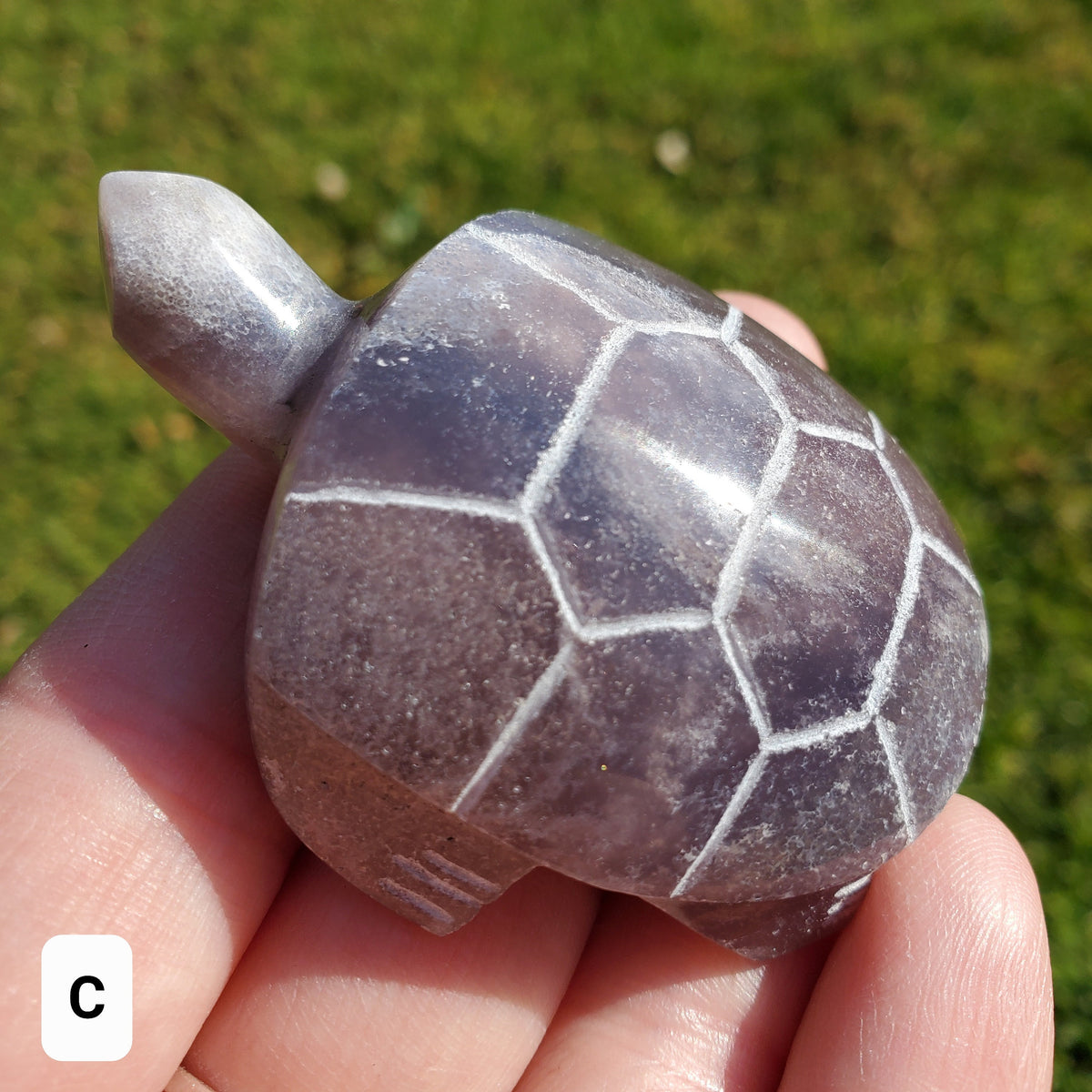 Grape Agate Turtle - Self Confidence. Psychic Protection, Dreams, Intuition - Purple and Green Turtle Carving Crystal Healing Gemstones