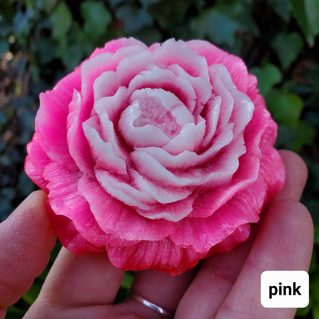 Luminous Glowing Rose - Mental Strength, Release Fear, Carries Healing Light Energy of the Sun - Flower Resin Craft Rose Carving