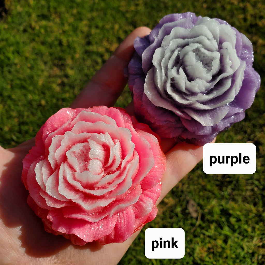 Luminous Glowing Rose - Mental Strength, Release Fear, Carries Healing Light Energy of the Sun - Flower Resin Craft Rose Carving