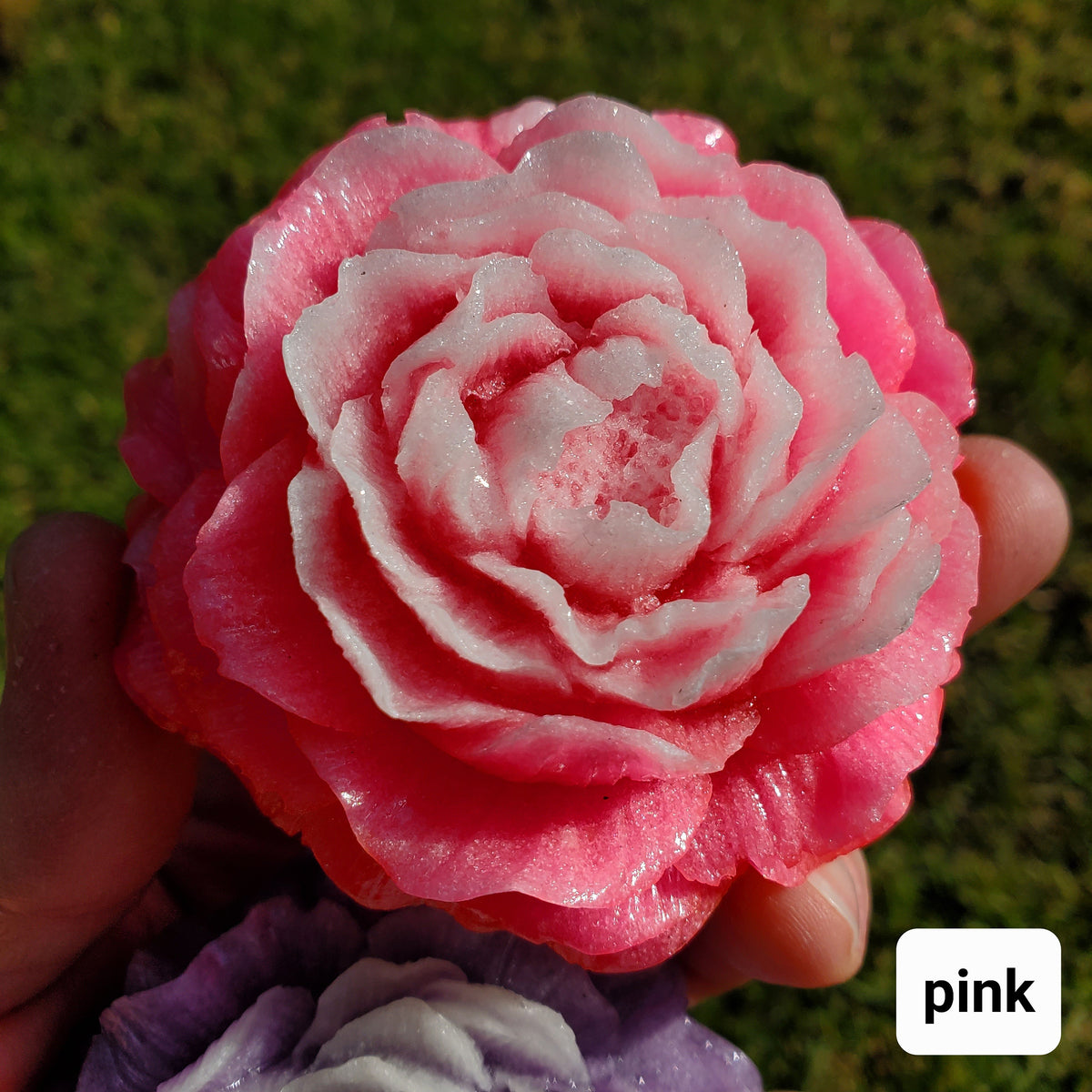Luminous Glowing Rose - Mental Strength, Release Fear, Carries Healing Light Energy of the Sun - Flower Resin Craft Rose Carving