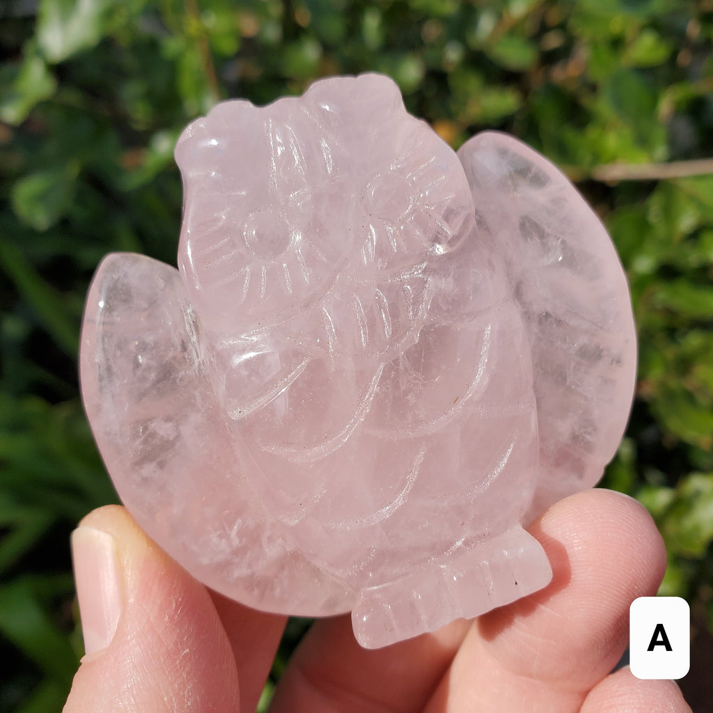 Rose Quartz Owl - Unconditional Love, Compassion, Self Love, Kindness, Positivity - Pink Crystal Owl Carving Healing Gemstones
