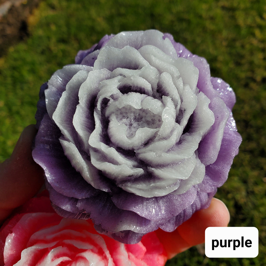Luminous Glowing Rose - Mental Strength, Release Fear, Carries Healing Light Energy of the Sun - Flower Resin Craft Rose Carving