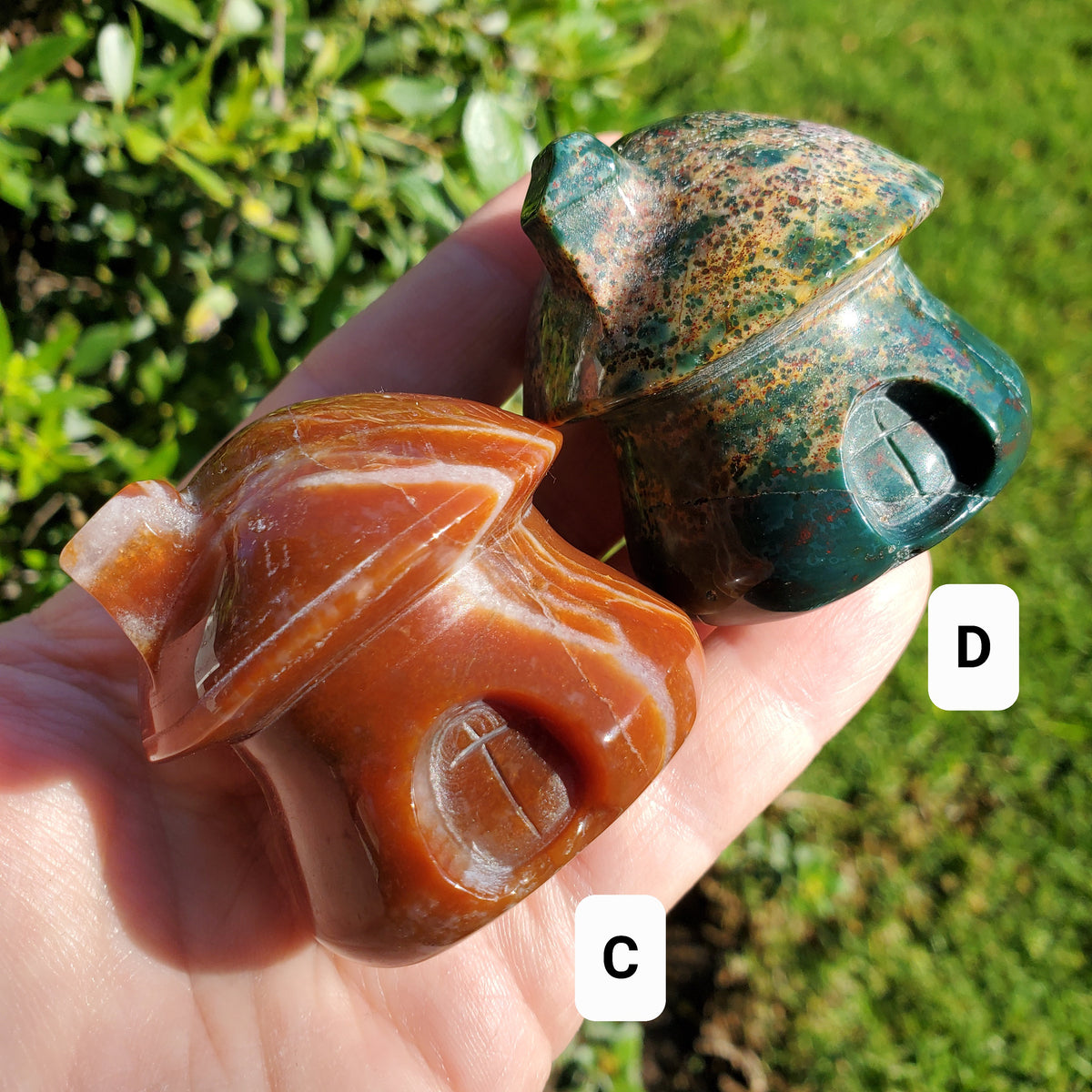 Ocean Jasper Mushroom House - Strength & Renewal - Jasper Crystal Carved Mushie House Healing Crystals Gemstones