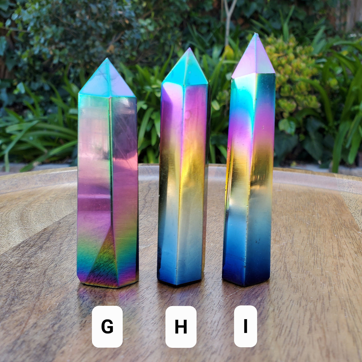 Aura Obsidian Tower - Self Reflection, Release Negative Energies, Balance - Rainbow Aura Point Healing Crystals Gemstones