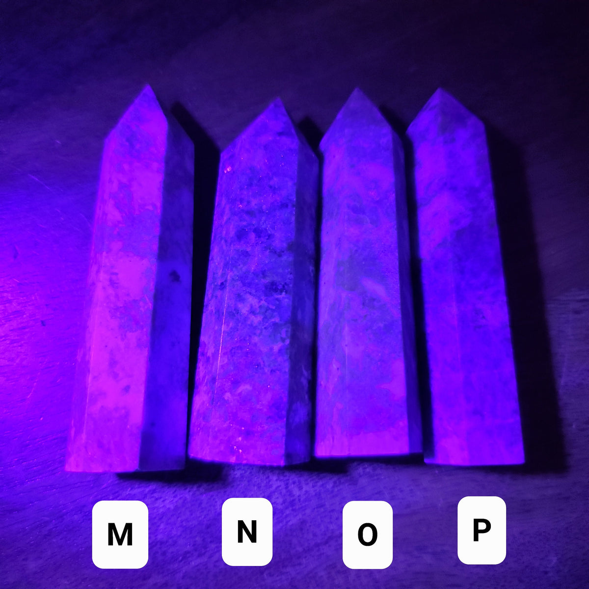 Blue Yooperlite Towers | Glowing Crystal Stone with UV Light - Personal Growth, Positive Environment - Teal Yooperlite Crystal Points