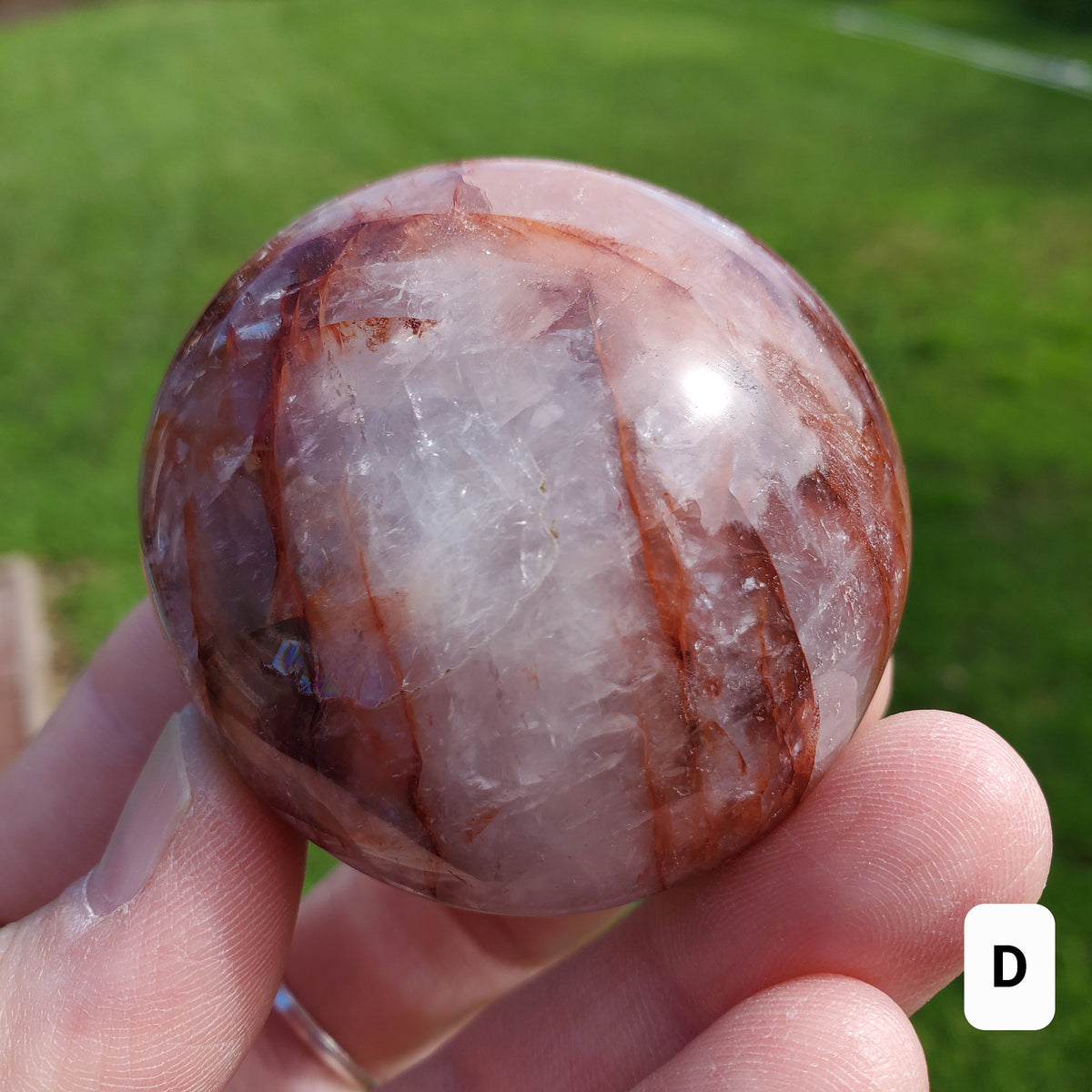Fire Quartz Palm - Energizing, Motivation, Vitality, Reflection, Renewal - Quartz Crystal Palmstone Healing For Meditation, Energy Work