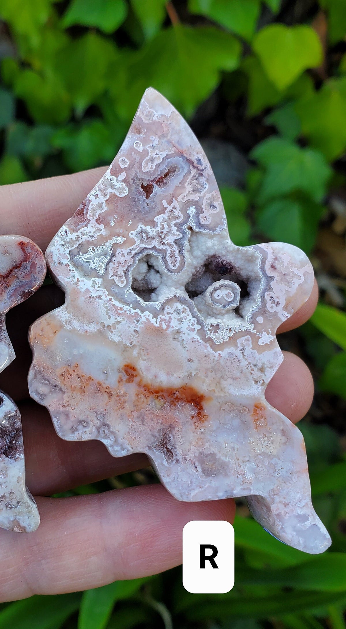 Chunky Pink Lace Agate Druzy Fairy - Balance Physical, Mental, Emotional - Pink Agate Crystal Fairy Carving Healing Gemstones
