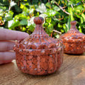 Red Jasper Trinket Jar | Handmade Resin Jar with Red Jasper Chip Stones - Cellular Healing, Creativity, Reflection - Red Room Stash Jar